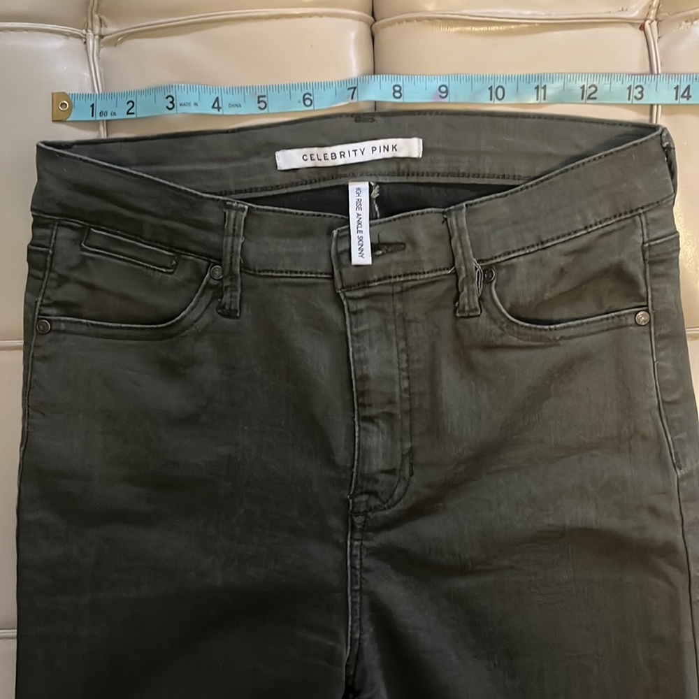 Olive Green Celebrity Pink High Rise Skinny Pants - Picture 2 of 5